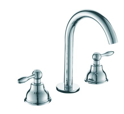 Nuovo stile classico lusso doppio manico 3 buchi ottone antichi rubinetti vasca con manico in ceramica