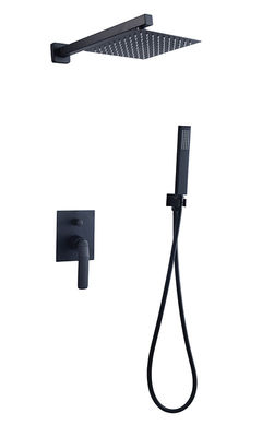 Single Lever Nascosto In-Wall Bagno O Mixer doccia Con Diverter Doccia piovana Doccia a mano Bagno Matt Nero Rubinetto di ottone