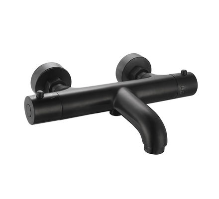 Temperatura termostatica regolabile Bagno o doccia Mixer Matt Nero Colore Rubinetto OEM Rotondo Classico