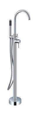 Flusso per vasca da bagno in ottone cromato OEM a leva singola a pavimento montato con diverter