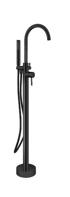 Matt Black Brass Rubinetti per vasca da bagno indipendenti con sollevamento a leva singola montato sul pavimento