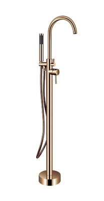 OEM Single Lever Free Standing Tub Faucet Piano Montaggio Con Diverter Rosa Oro Rame