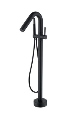 Tubi per vasca da bagno a leva singola montati a pavimento con diverter Matt nero ottone OEM