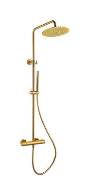 Spazzolato colore dorato ottone vasca da bagno doccia mixer termostatico temperatura regolabile