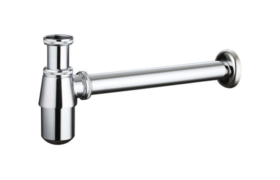 tubo di trappola per bottiglie in ottone vasca idraulica sifon bagno p-trap tubo per vasca cromo OEM