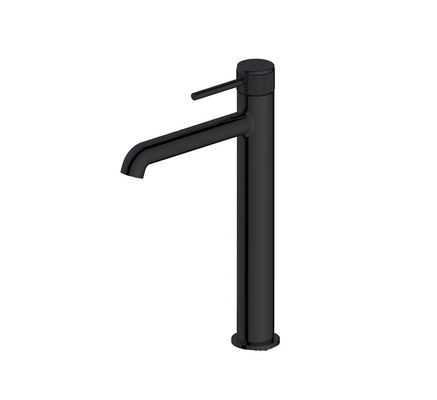 Miscelatore di vasca in ottone annulare Knurl manico bagno Matt nero alto corpo