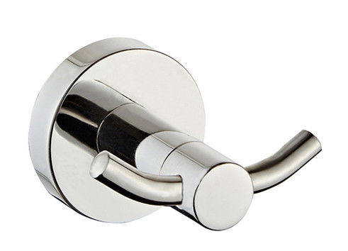 Accessori da bagno montati a parete SUS304 Double Robe Hook cromo lucido clssical design rotondo OEM ODM