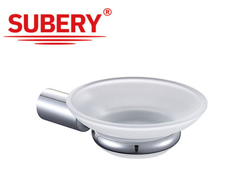 Tenitore vassoio per sapone in vetro per bagno cromo lucidato OEM classico design rotondo