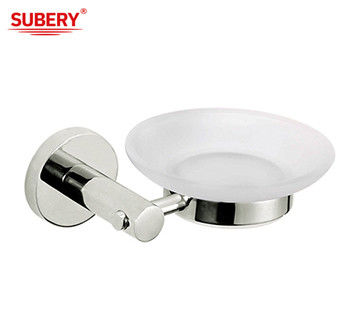 Tenitore vassoio per sapone in vetro per bagno cromo lucidato OEM classico design rotondo
