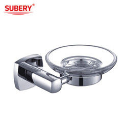 Accessori da bagno in vetro Chrome OEM Base in ottone Quadratura Portapiatti in ottone