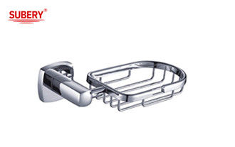 Porta piatti di sapone in ottone bagno colore cromo OEM di alta qualità base in ottone quadrata con disegno curvo