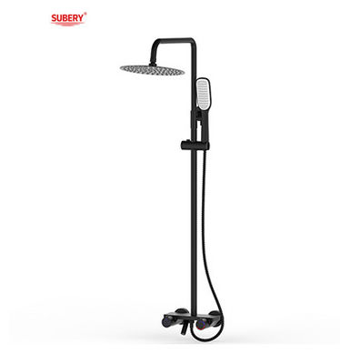 Matt Nero Acciaio in ottone Rubinetti doccia bagno Temperatura termostatica regolabile