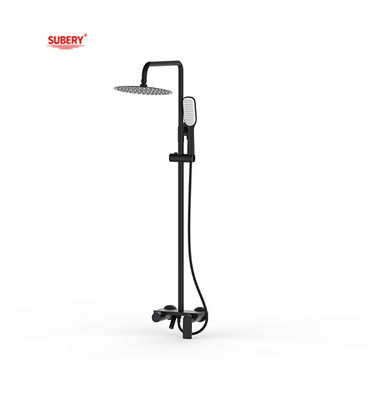Matt Nero Acciaio in ottone Rubinetti doccia bagno Temperatura termostatica regolabile
