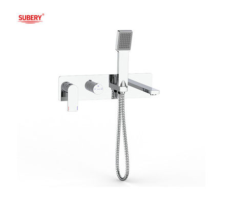 Bagno moderno a parete, rubinetto per la doccia, rubinetto per la doccia, cromo, ottone, leva singola
