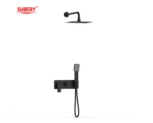 Single Lever Nascosto In-Wall Bagno O Mixer doccia Con Diverter Doccia piovana Doccia a mano Bagno Matt Nero Rubinetto di ottone