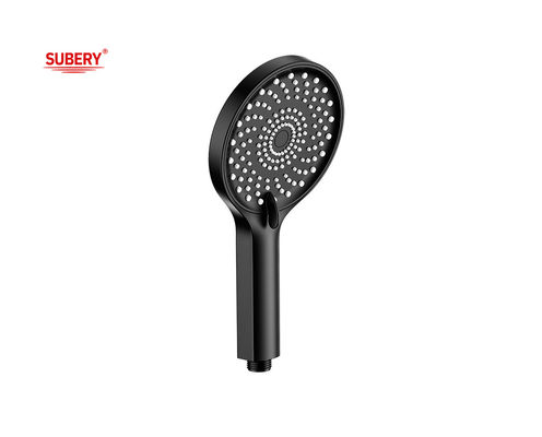 ABS 3 funzione doccia a mani doccia a mano per doccia colonna bagno nero nuovo ugello di silicio liquido rotondo facile pulizia OEM