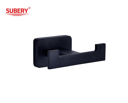 Zinc moderno doppio abito gancio bagno Matt nero Oem accessori design