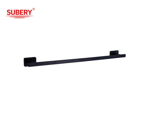 Scaffaletto per asciugamani da bagno in zinco singolo matt nero Oem base in zinco forma rettangolare