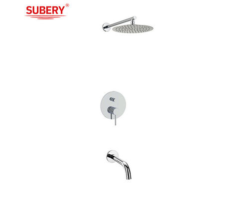 Nascosto nel muro doccia rubinetto ottone anulare Knurl Maniglia Chrome OEM bagno vasca da bagno