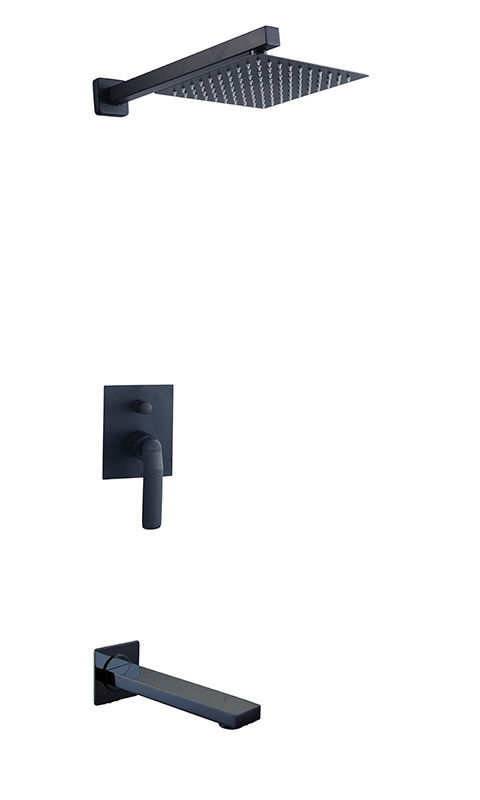 Single Lever Nascosto In-Wall Bagno O Mixer doccia Con Diverter Doccia piovana Doccia a mano Bagno Matt Nero Rubinetto di ottone