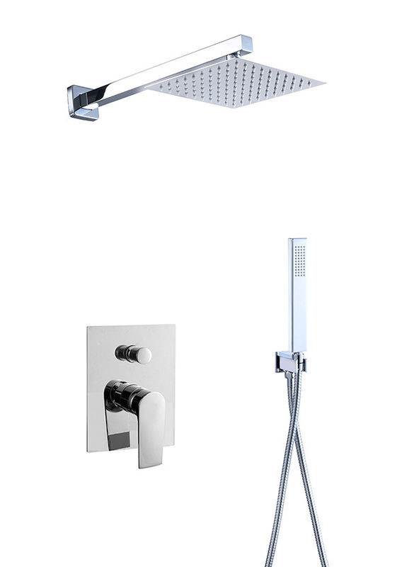 Single Lever Nascosto In-Wall Bagno O Mixer doccia Con Diverter Doccia piovana Doccia a mano Bagno Matt Nero Rubinetto di ottone