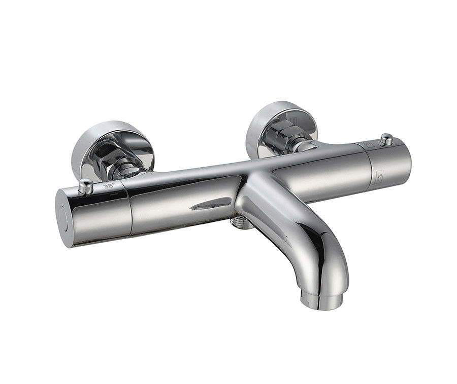 Temperatura termostatica regolabile Bagno o doccia Spout Mixer Bagno Colore Chrome Rubinetto in ottone OEM Rotondo Classico