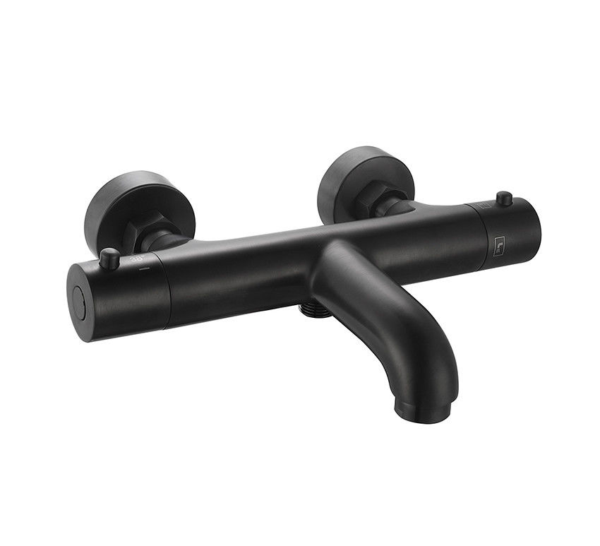 Temperatura termostatica regolabile Bagno o doccia Mixer Matt Nero Colore Rubinetto OEM Rotondo Classico