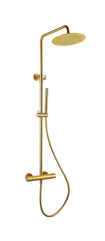 Spazzolato colore dorato ottone vasca da bagno doccia mixer termostatico temperatura regolabile
