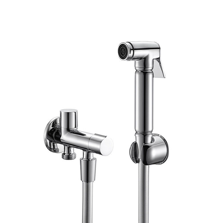 Brass shattaf set bidet doccia tenitore di zinco valvola in ottone a due vie tubo di PVC 1,50m testa di spruzzo maniglia in ottone bagno bagno OEM