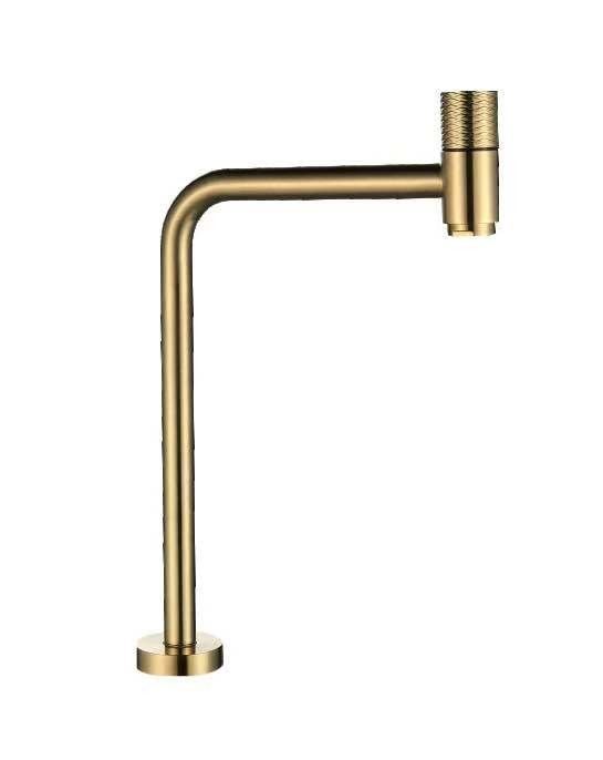 SUS304 Bibcock alto e lungo spout single deck montato oro spazzolato oro