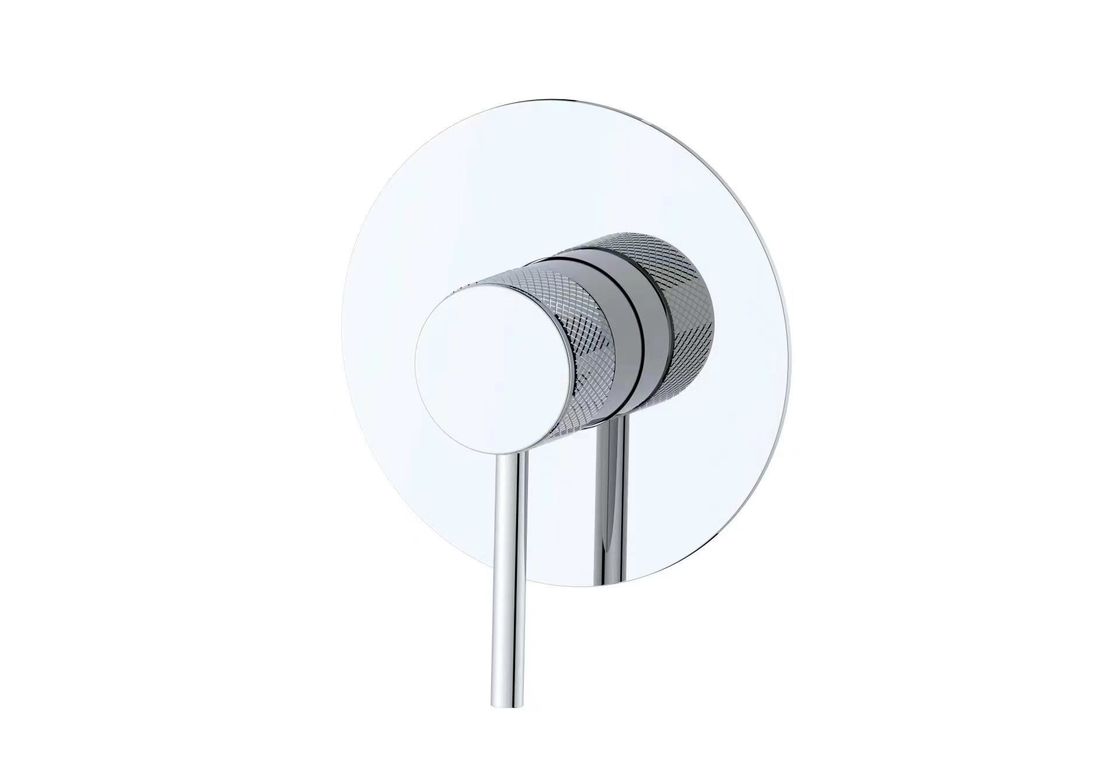 Maniglia singola leva in parete bagno nascosto mixer doccia anulare knurl manico bagno cromo rubinetto ottone OEM