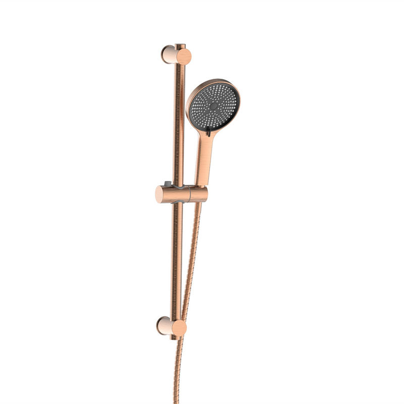 SUS304 3 Funzione doccia Slide Bar Rail Set ABS Plastica doccia a mano tubo bagno Rosa Dorato Rotondo Classico