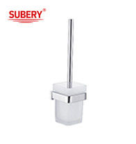 Porta spazzole in ottone per toilette bagno in vetro di alta qualità colore cromo OEM nobel montaggio in ottone base in ottone