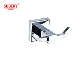 Bagno in ottone doppia veste gancio colore cromo di alta qualità OEM base in ottone quadrato design