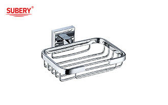 Porta piatti di sapone in ottone bagno colore cromo di alta qualità OEM base in ottone design quadrato
