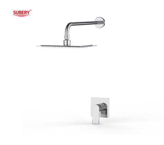 Un singolo leva nascosto in parete bagno o mixere doccia con doccia di pioggia e doccia a mani bagno rubinetto cromo ottone OEM