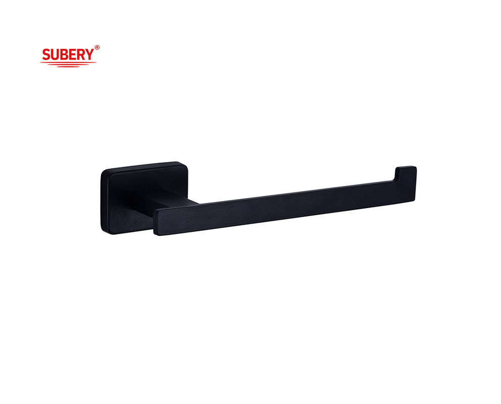 Accessoiri per il bagno montati su un muro in zinco Portatore di carta igienica a rotoli di WC design rettangolo nero matt OEM ODM