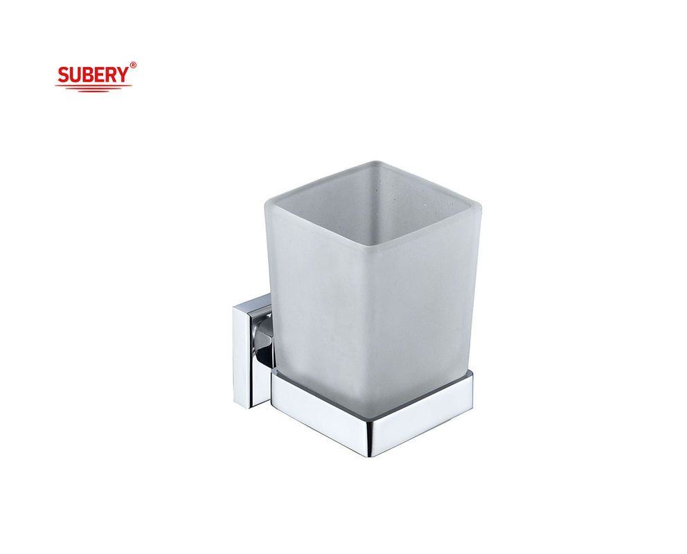 Palla di ottone con portacaccia in vetro bagno di alta qualità colore cromo OEM nobel base di ottone design quadrato