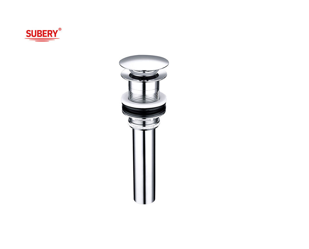 Scatto di vasca di bagno Cromo OEM Pop Up Drains Rame per lavandini per vasi con tappo del tubo