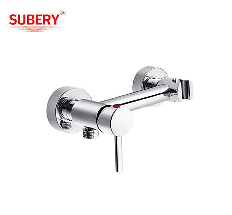 Flussi di doccia a leva singola Manica annulare Knurl Chrome ottone Acqua fredda e calda