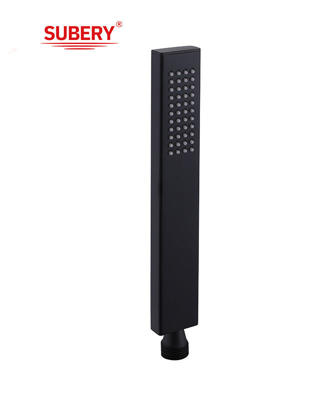 Microfono in ottone doccia a mano doccia per doccia colonna matto nero bagno ugello di silicio facile pulito quadrato OEM
