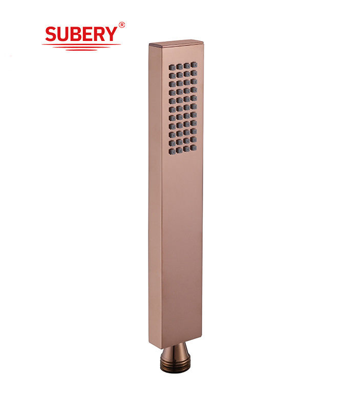 Microfono in ottone doccia a mano doccia per doccia colonna rosa bagno oro ugello di silicio facile pulita quadrato OEM