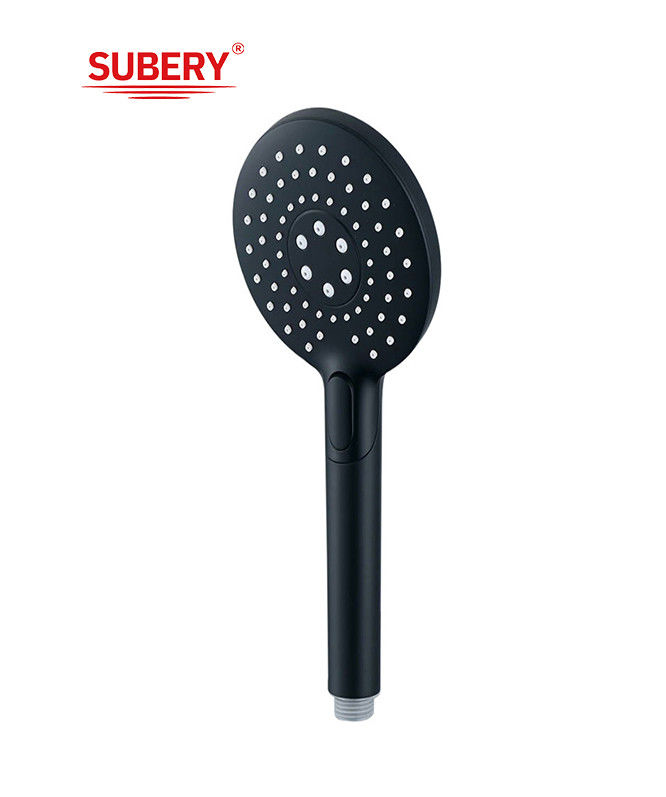 ABS di plastica 3 funzioni doccia a mano doccia a mano per doccia matt nero bagno ugello di silicio rotondo facile pulizia OEM