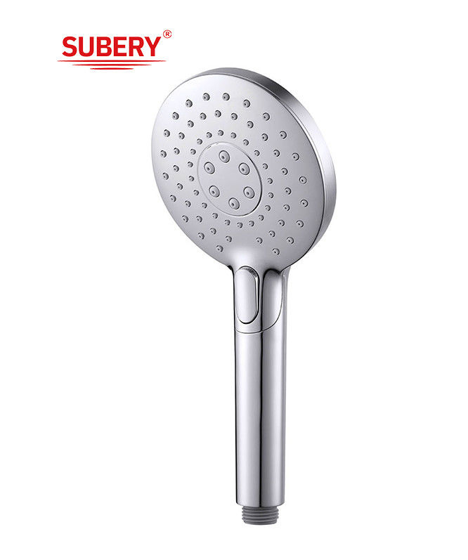 ABS 3 funzione doccia a mani doccia a mano per la doccia colonna di cromo bagno ugello di silicio rotondo facile pulizia OEM