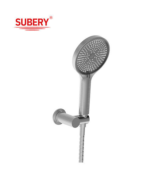 Plastico ABS 3 Funzioni Docce a mano Pistola Metallo Grande Bagno Rotondo Liquido Fusoliera di Silicio Facile pulizia